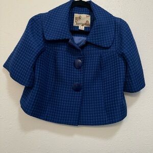 Kensie Royal Blue Crop Jacket/blazer size M